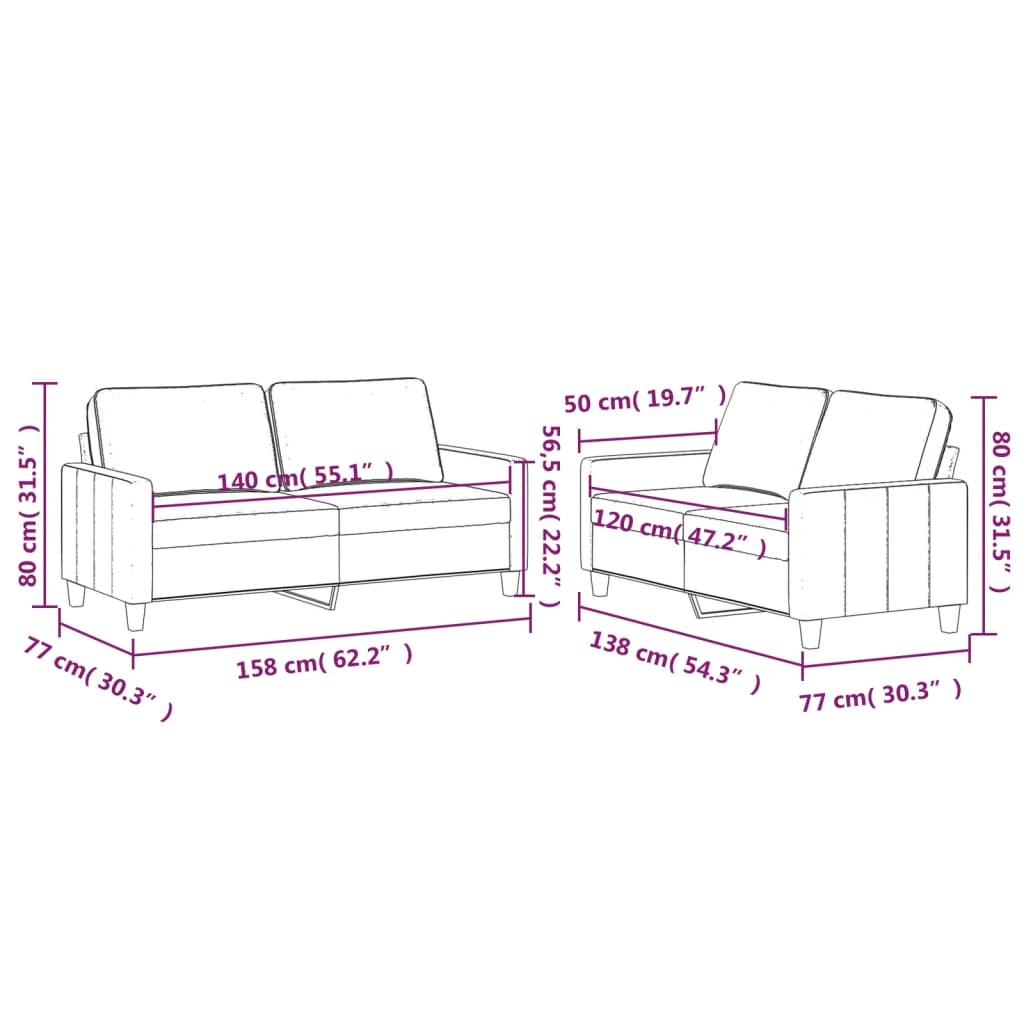 Set De Canapele , 2 Piese, , Catifea