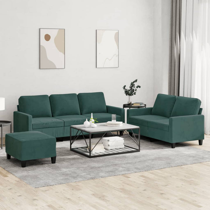 Set Canapea Cu Perne, 3 Piese, Roșu Vin, Catifea