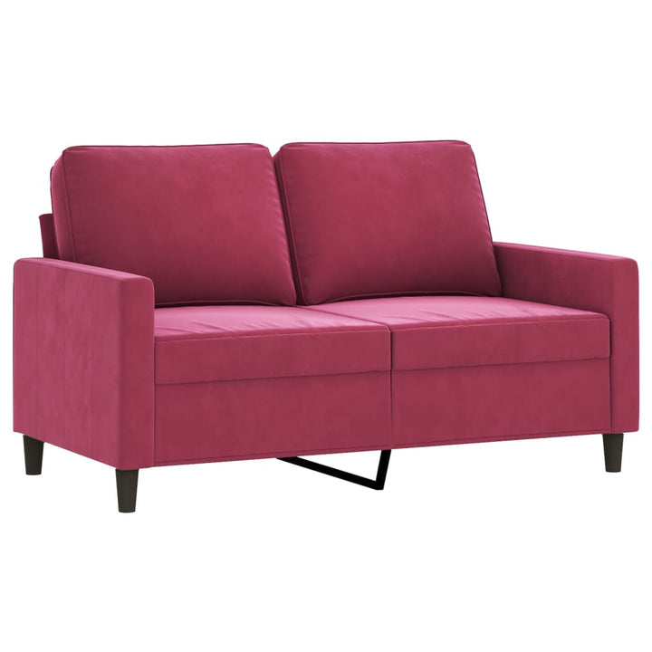Set Canapea Cu Perne, 3 Piese, Roșu Vin, Catifea