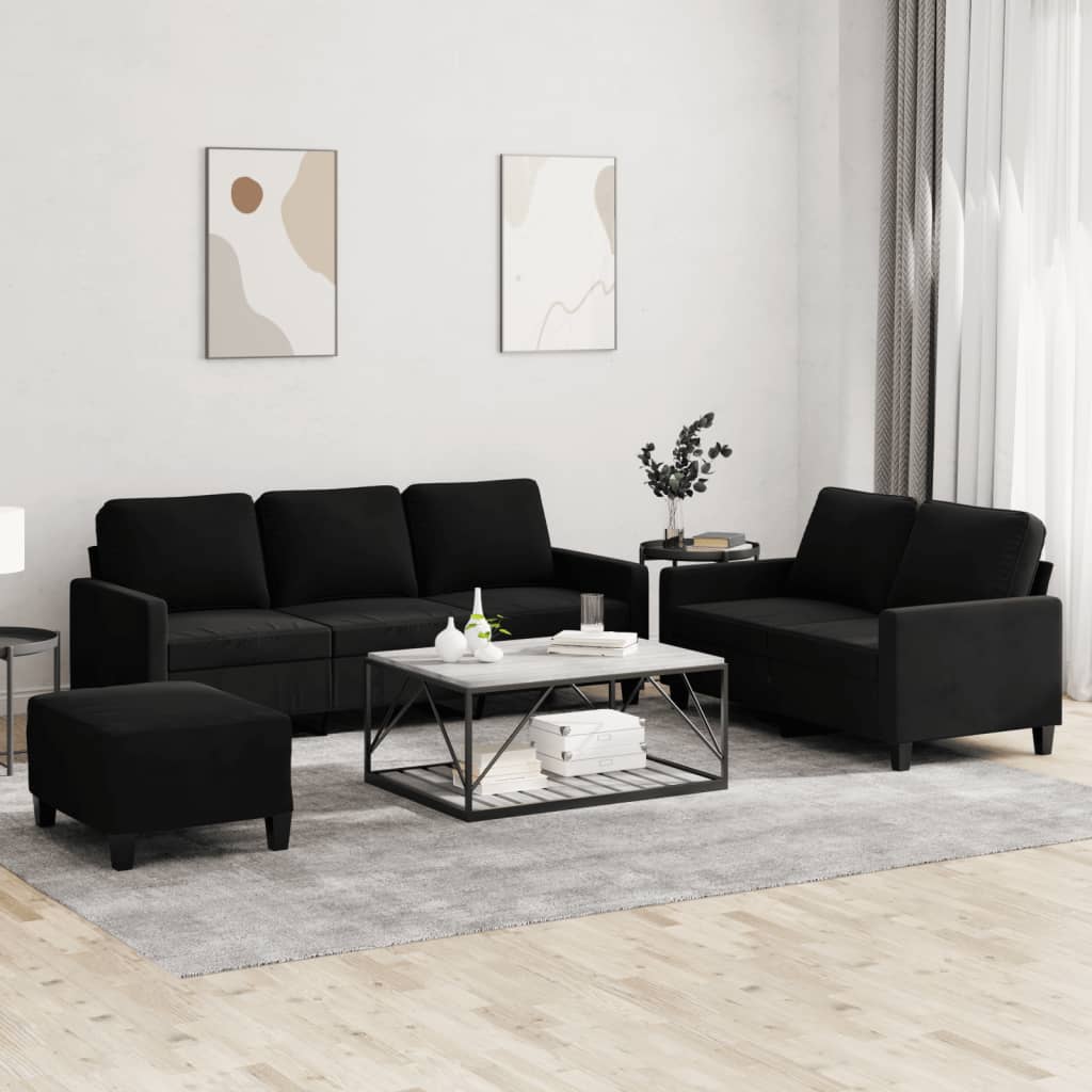 Set Canapea Cu Perne, 3 Piese, Roșu Vin, Catifea