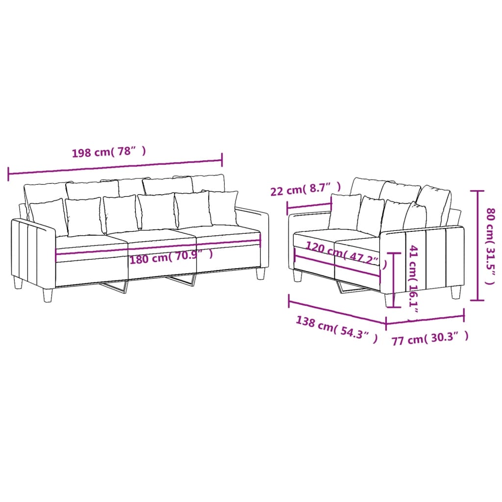 Set De Canapele , 2 Piese, , Textil
