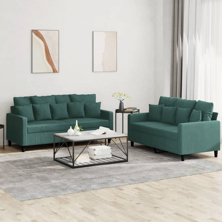 Set De Canapele Cu Perne, 3 Piese, , Catifea
