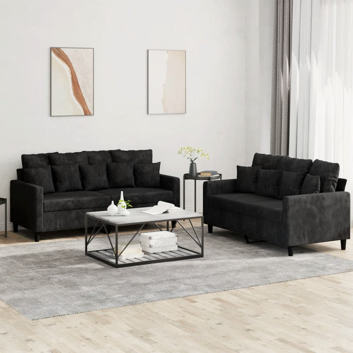 Set De Canapele Cu Perne, 3 Piese, , Catifea