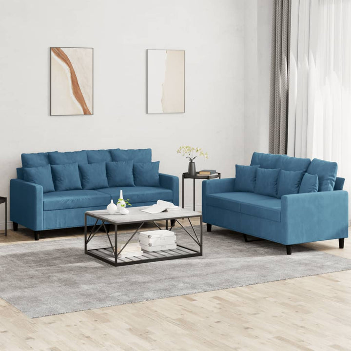 Set De Canapele Cu Perne, 3 Piese, , Catifea