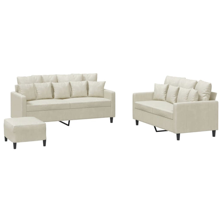 Set De Canapele Cu Perne, 3 Piese, , Catifea