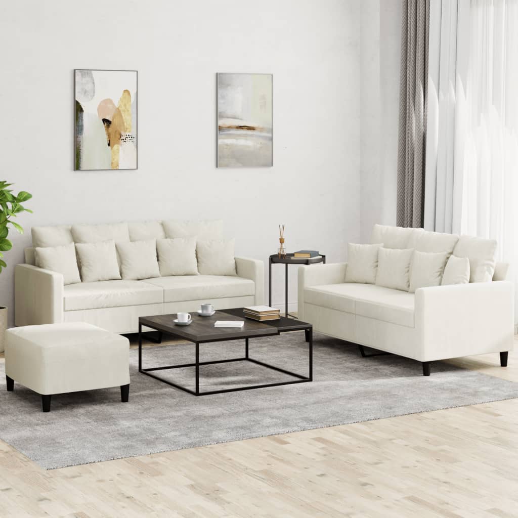 Set De Canapele Cu Perne, 3 Piese, , Catifea