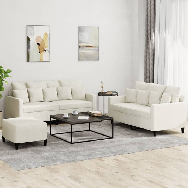 Set De Canapele Cu Perne, 3 Piese, , Catifea