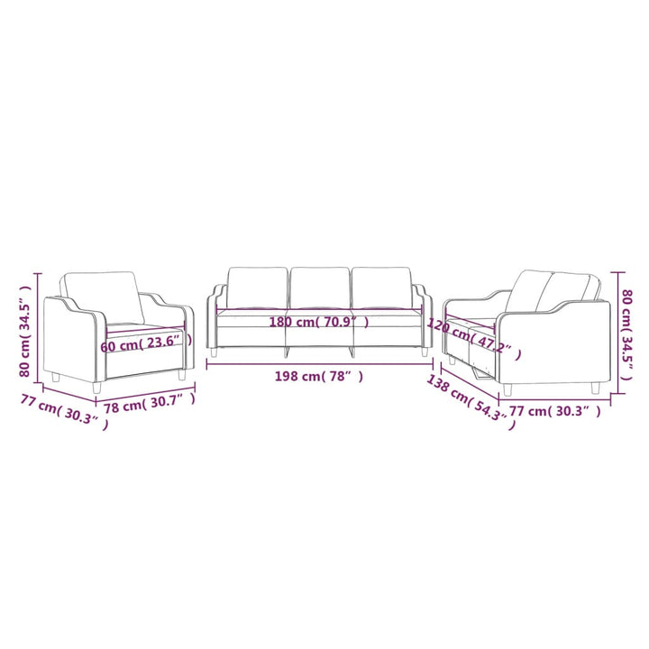 Set De Canapele , 3 Piese, , Textil