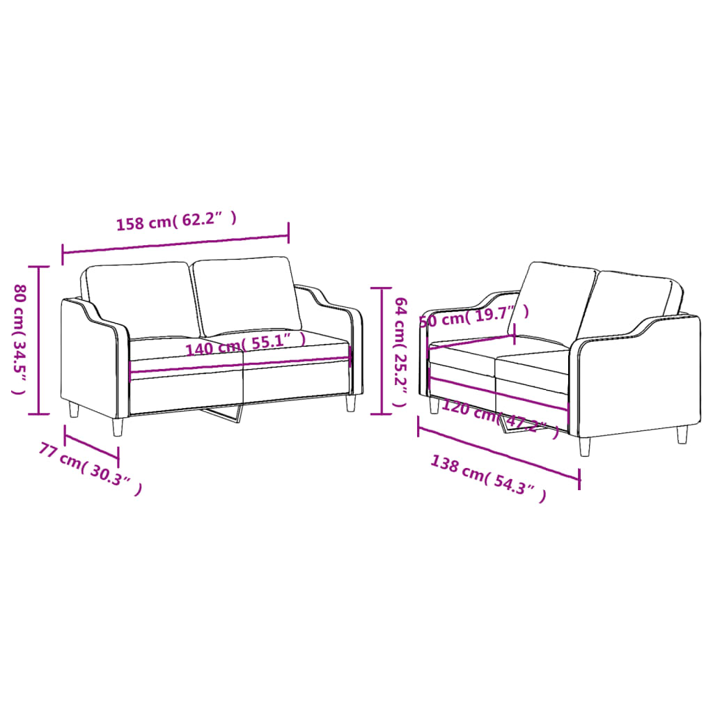 Set De Canapele , 2 Piese, , Textil
