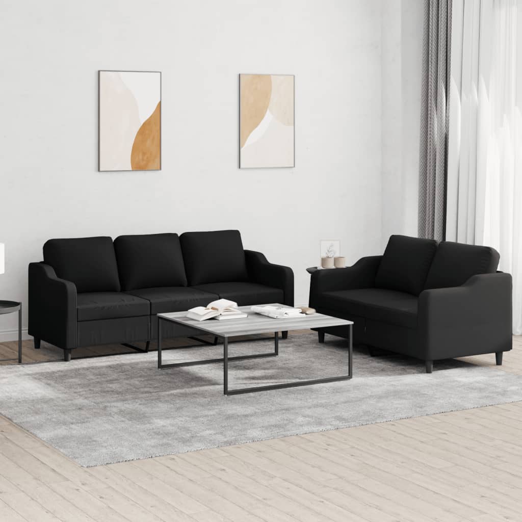 Set De Canapele Cu Perne, 3 Piese, , Textil