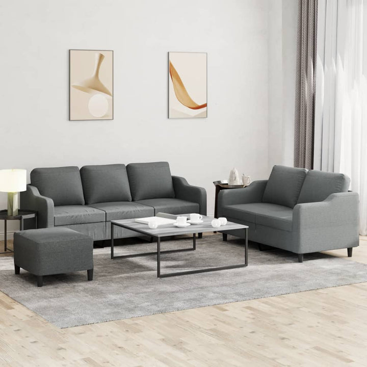 Set De Canapele Cu Perne, 3 Piese, , Textil