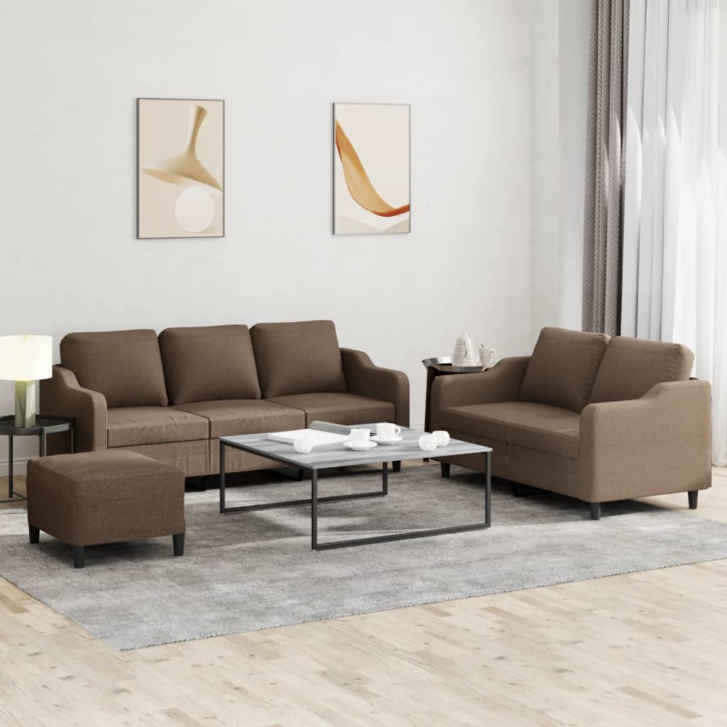 Set De Canapele Cu Perne, 3 Piese, , Textil
