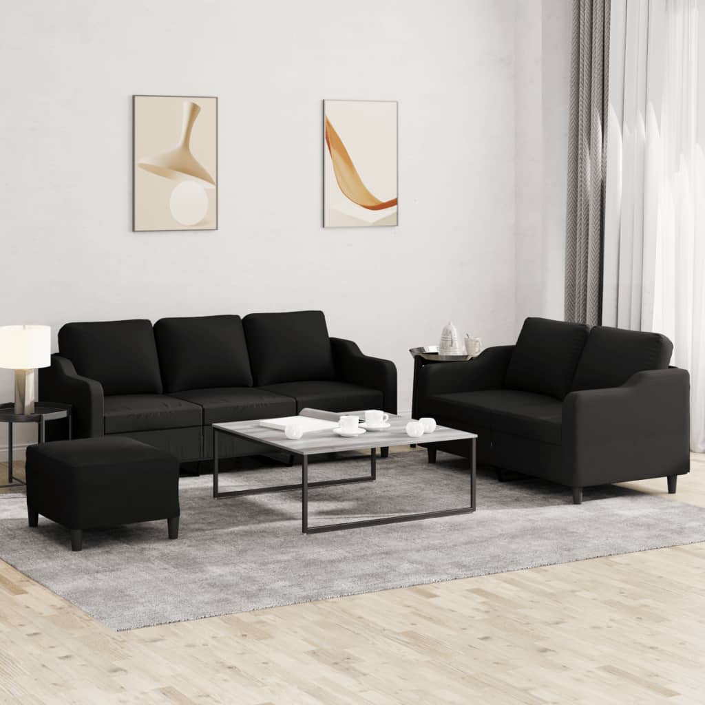 Set De Canapele Cu Perne, 3 Piese, , Textil
