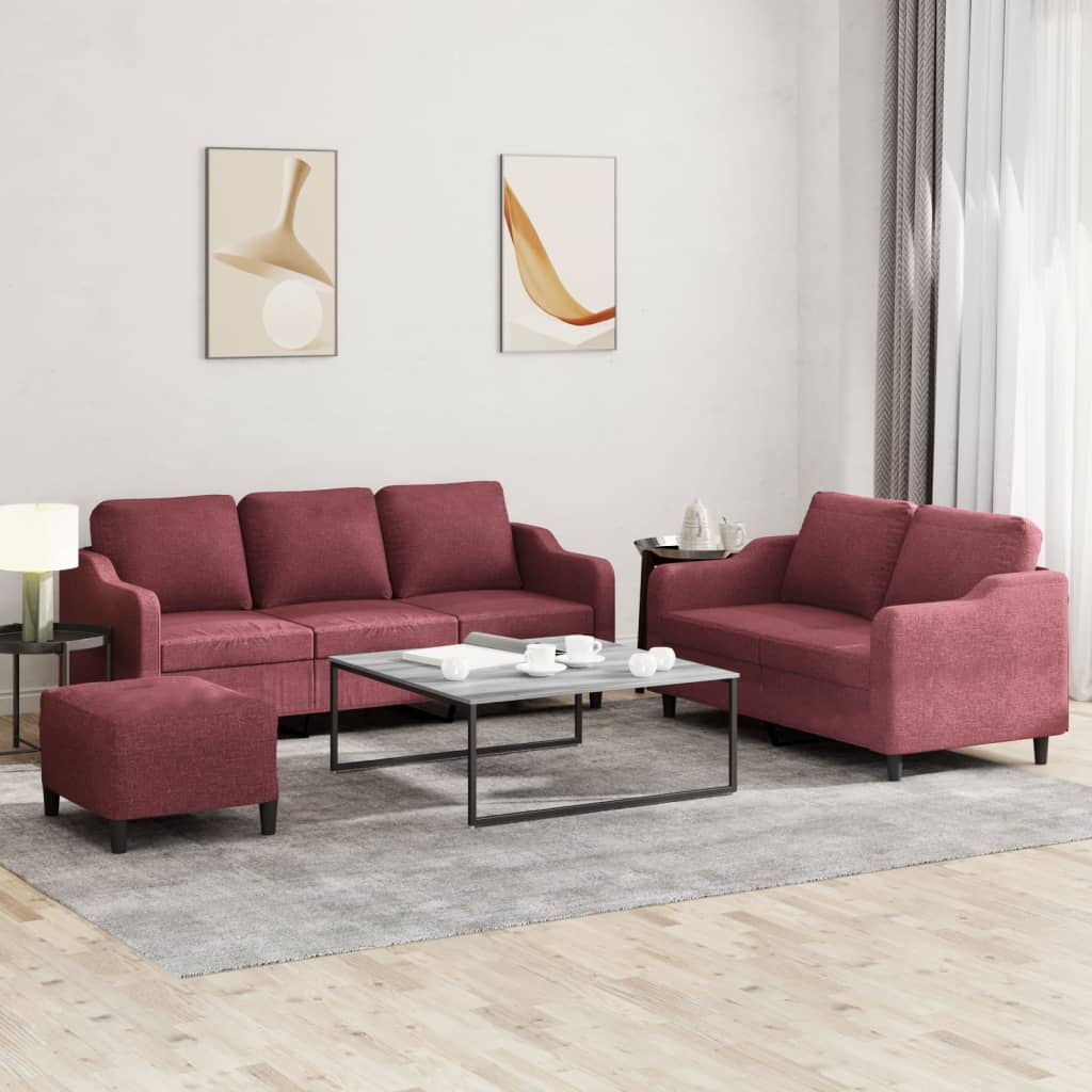 Set De Canapele Cu Perne, 3 Piese, , Textil