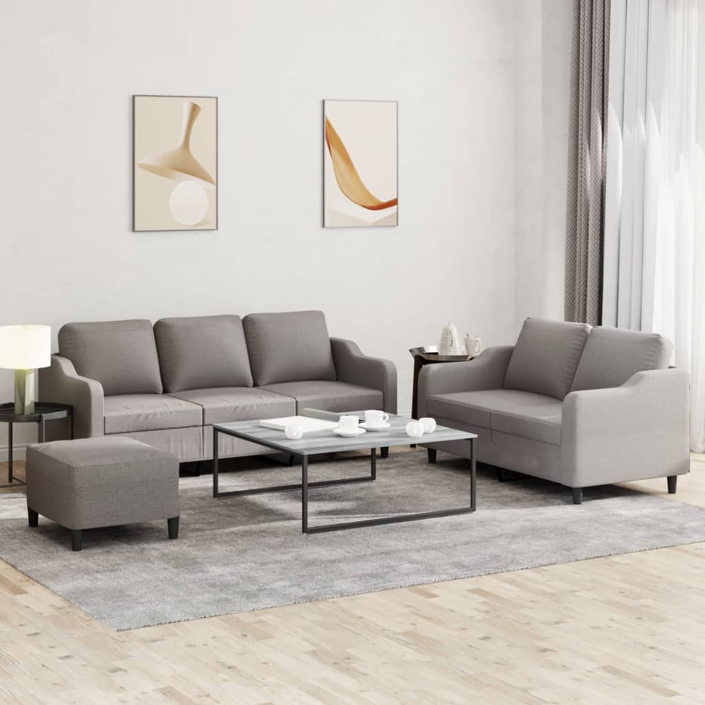 Set De Canapele Cu Perne, 3 Piese, , Textil