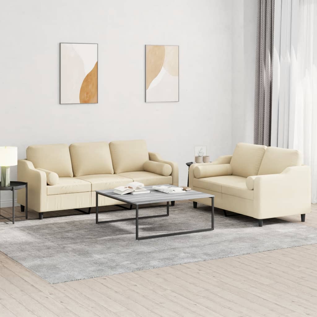 Set De Canapele Cu Perne, 3 Piese, , Textil