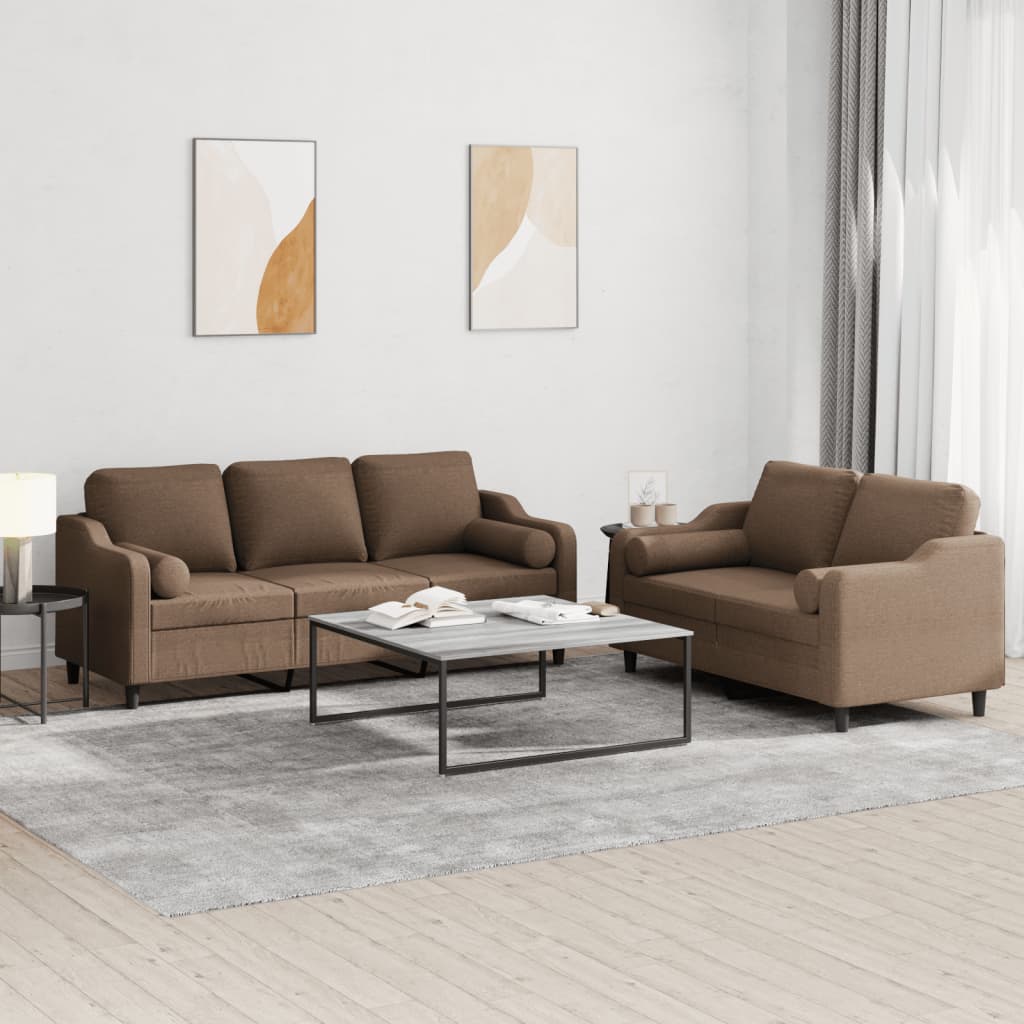 Set De Canapele Cu Perne, 3 Piese, , Textil