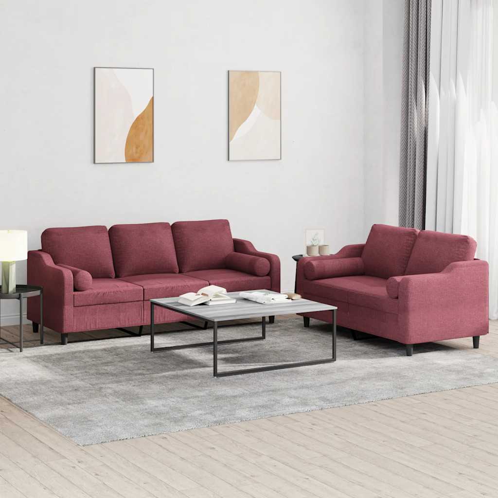 Set De Canapele Cu Perne, 3 Piese, , Textil