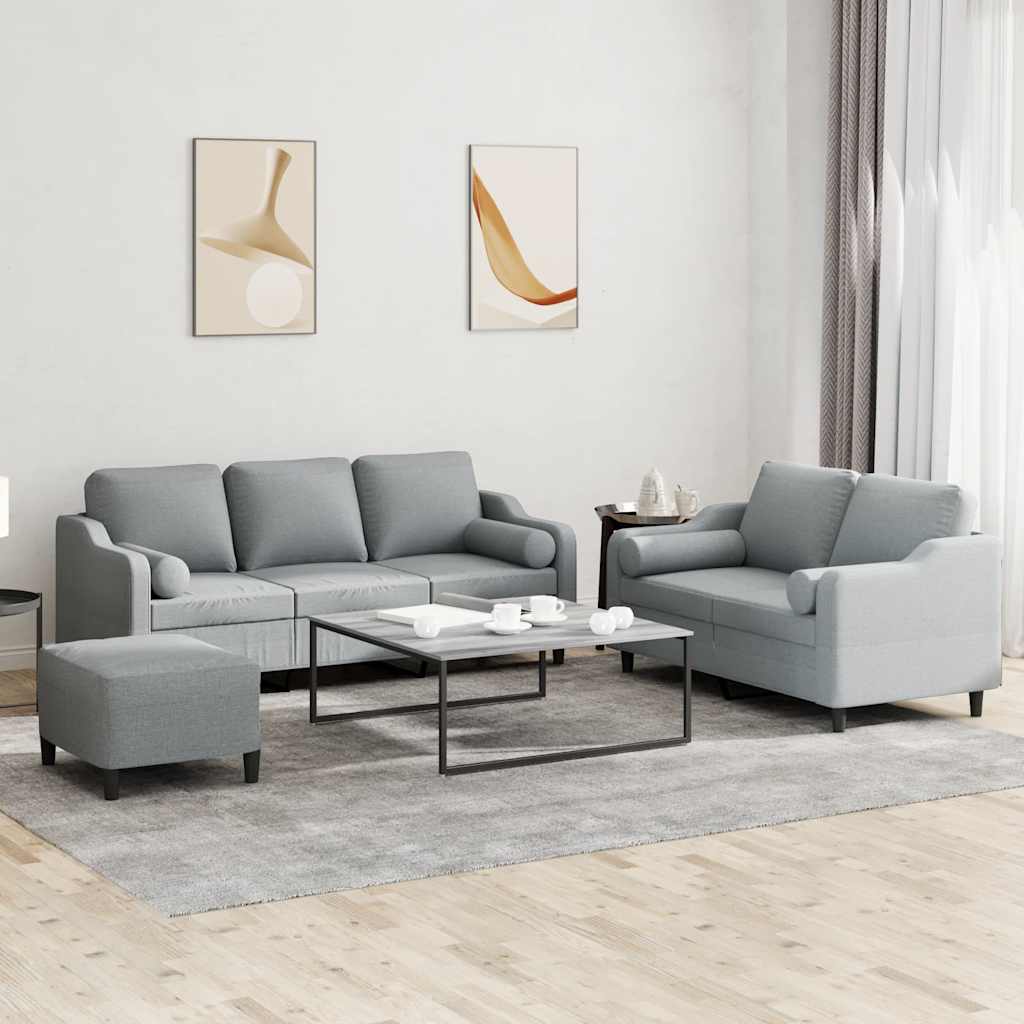 Set De Canapele Cu Perne, 3 Piese, , Textil