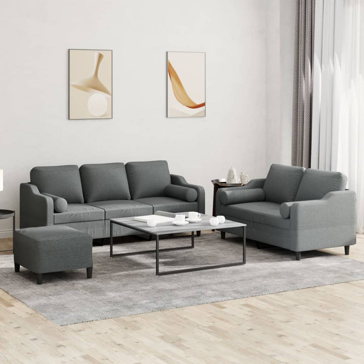 Set De Canapele Cu Perne, 3 Piese, , Textil
