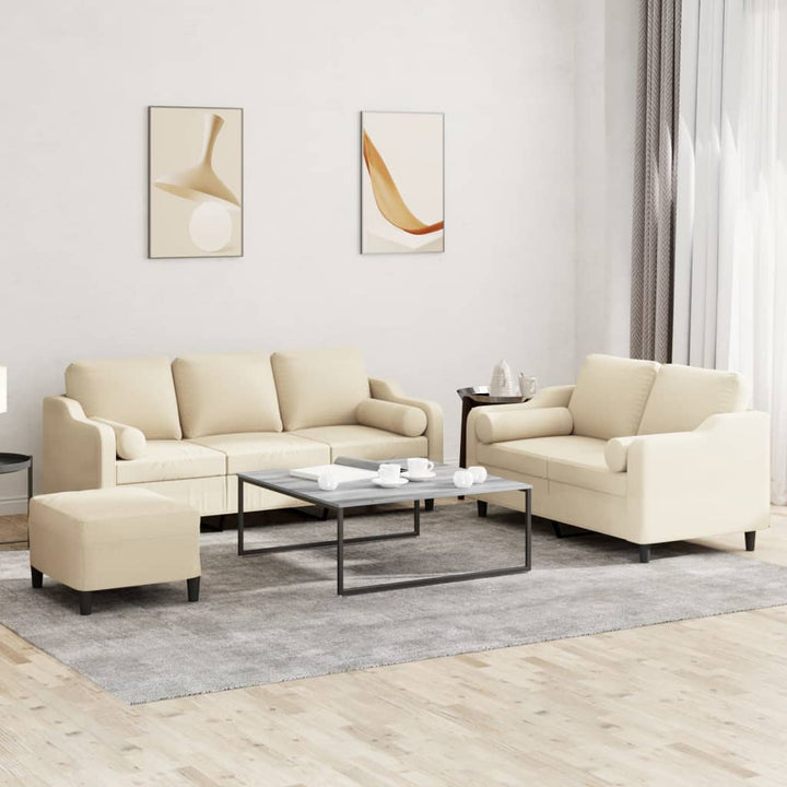Set De Canapele Cu Perne, 3 Piese, , Textil