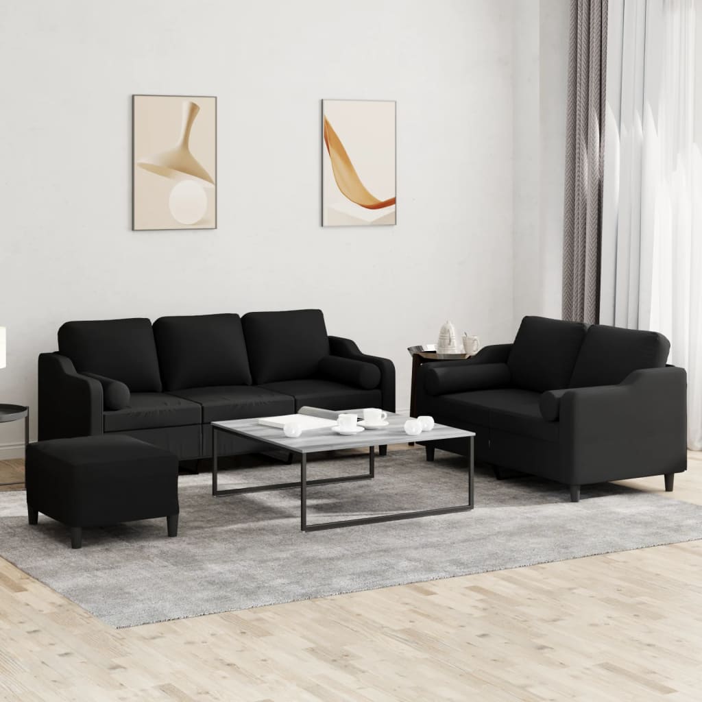 Set De Canapele Cu Perne, 3 Piese, , Textil