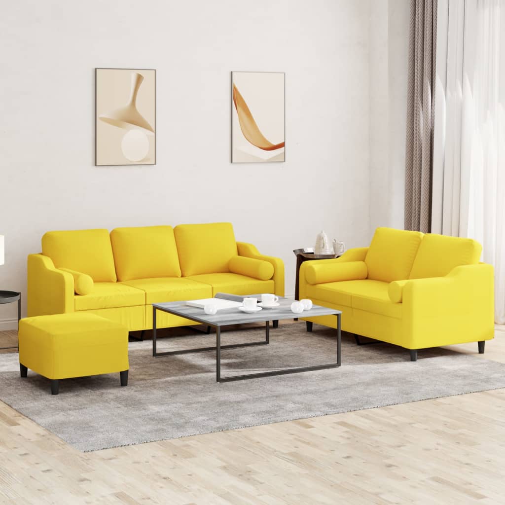 Set De Canapele Cu Perne, 3 Piese, , Textil