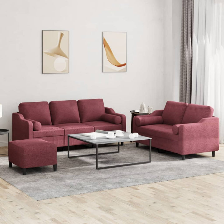 Set De Canapele Cu Perne, 3 Piese, , Textil