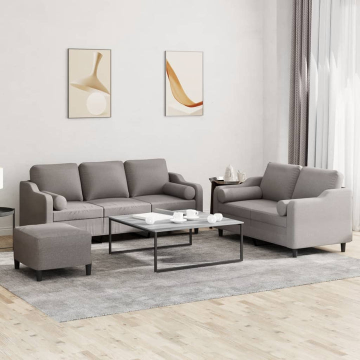 Set De Canapele Cu Perne, 3 Piese, , Textil