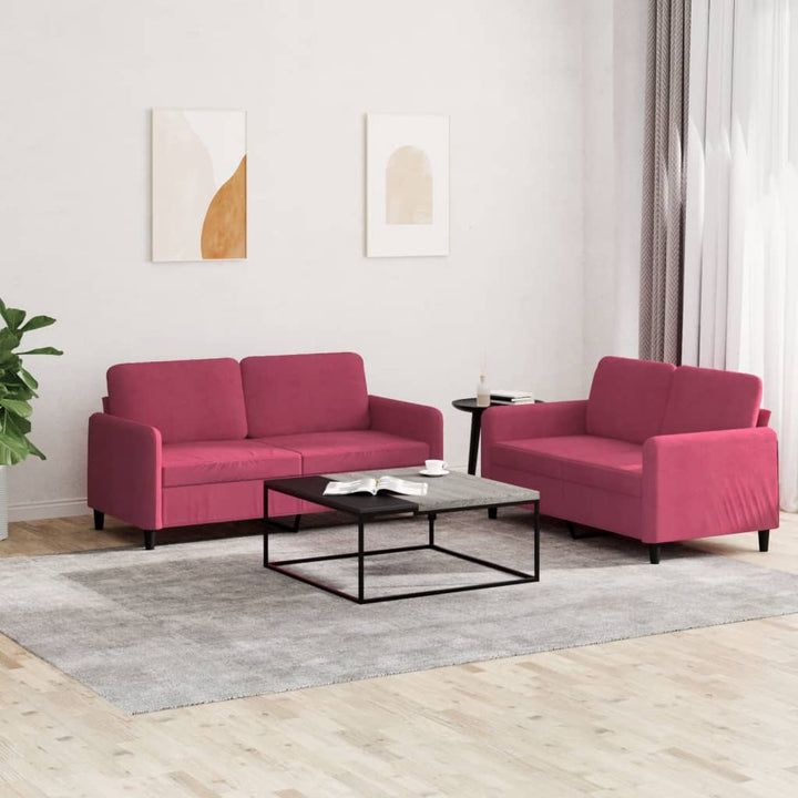 Set Canapea Cu Perne, 2 Piese, , Catifea