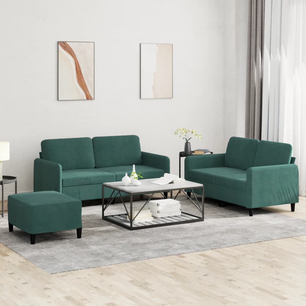 Set Canapea Cu Perne, 2 Piese, , Catifea