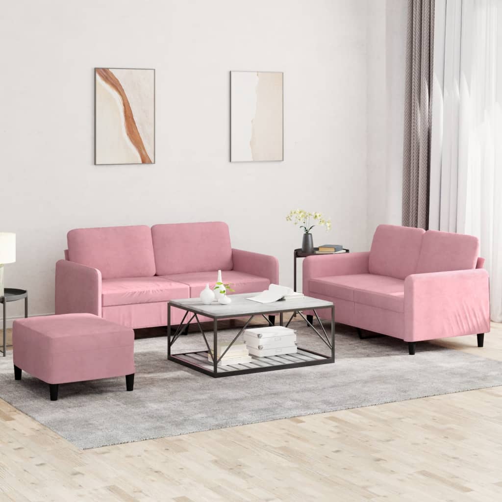 Set Canapea Cu Perne, 2 Piese, , Catifea