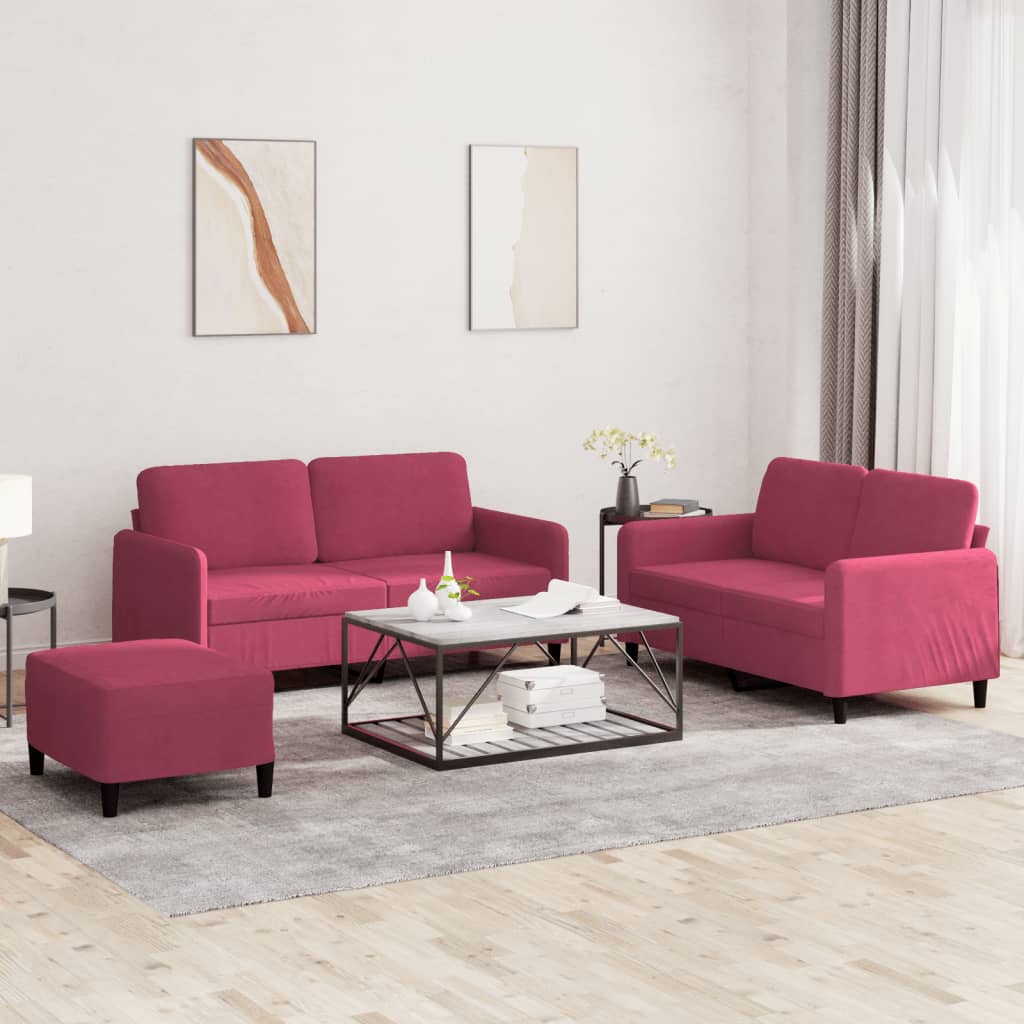 Set Canapea Cu Perne, 2 Piese, , Catifea