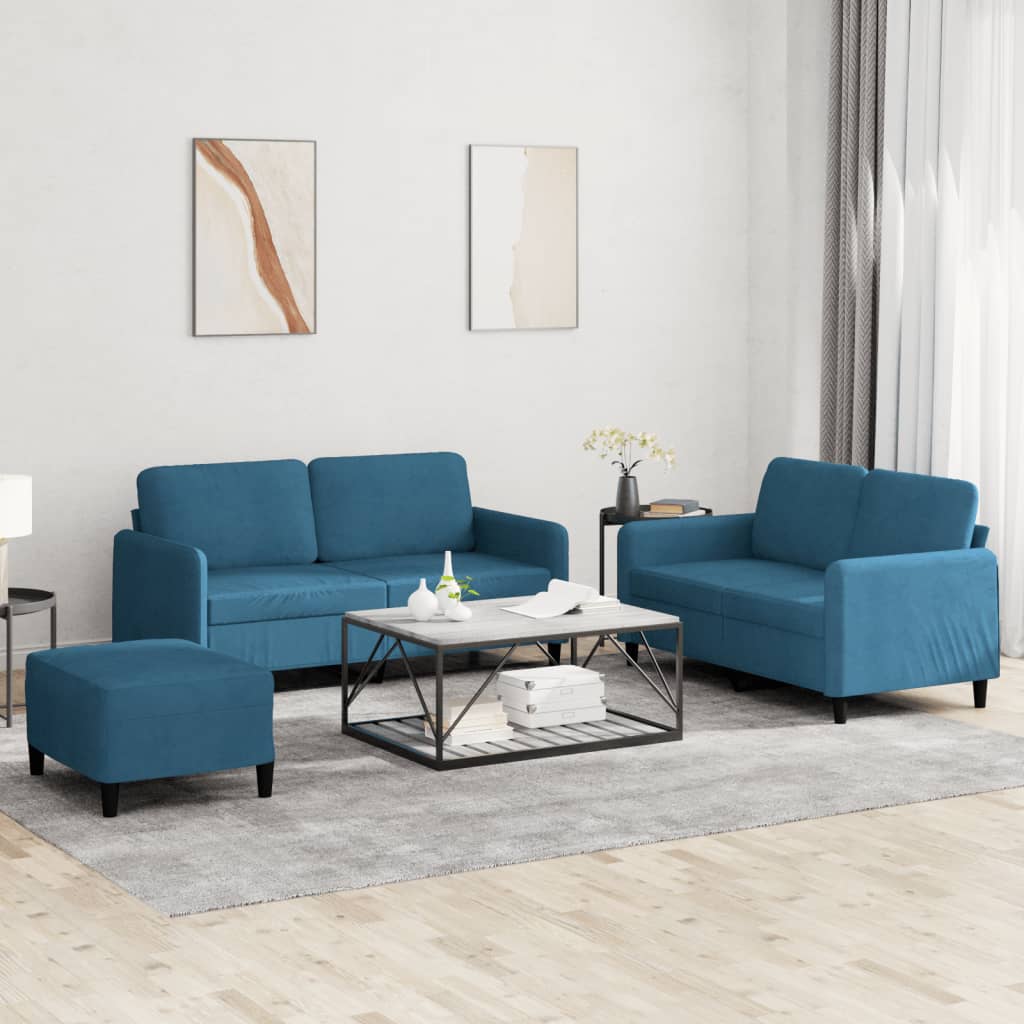 Set Canapea Cu Perne, 2 Piese, , Catifea