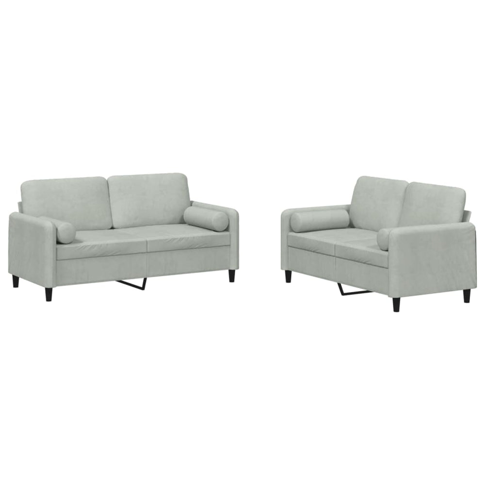 Set Canapea Cu Perne, 2 Piese, , Catifea