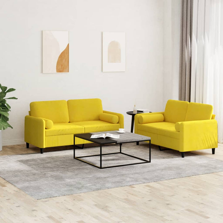Set Canapea Cu Perne, 2 Piese, , Catifea