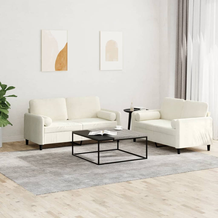 Set Canapea Cu Perne, 2 Piese, , Catifea