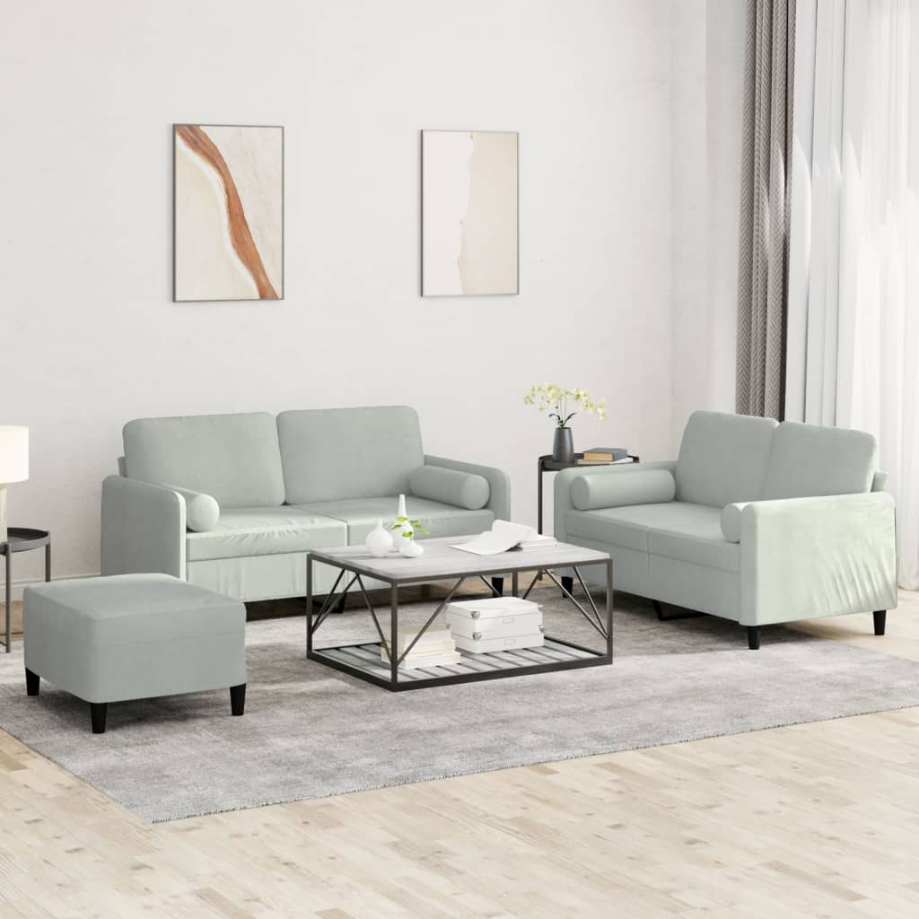 Set Canapea Cu Perne, 2 Piese, , Catifea
