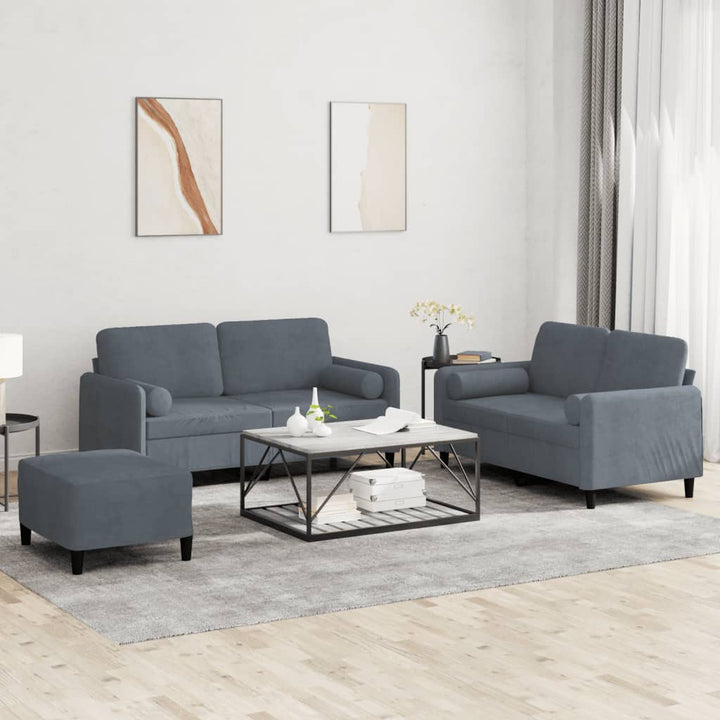 Set Canapea Cu Perne, 2 Piese, , Catifea