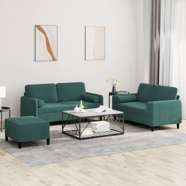 Set Canapea Cu Perne, 2 Piese, , Catifea