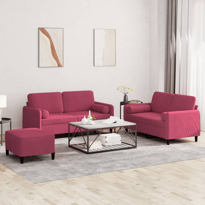 Set Canapea Cu Perne, 2 Piese, , Catifea