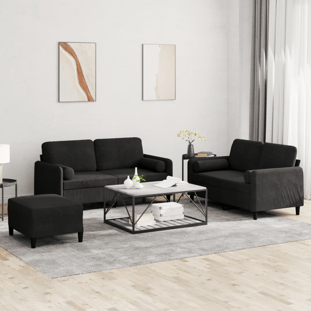 Set Canapea Cu Perne, 2 Piese, , Catifea
