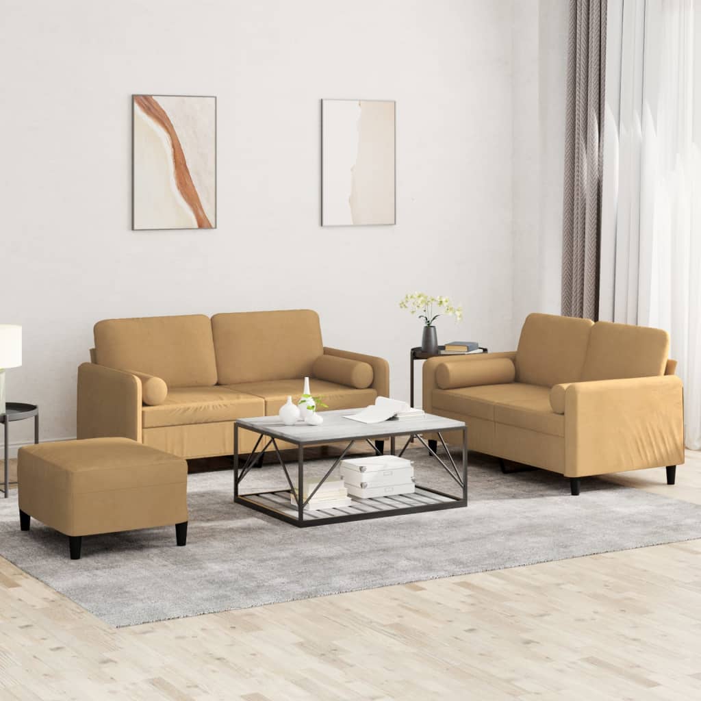 Set Canapea Cu Perne, 2 Piese, , Catifea