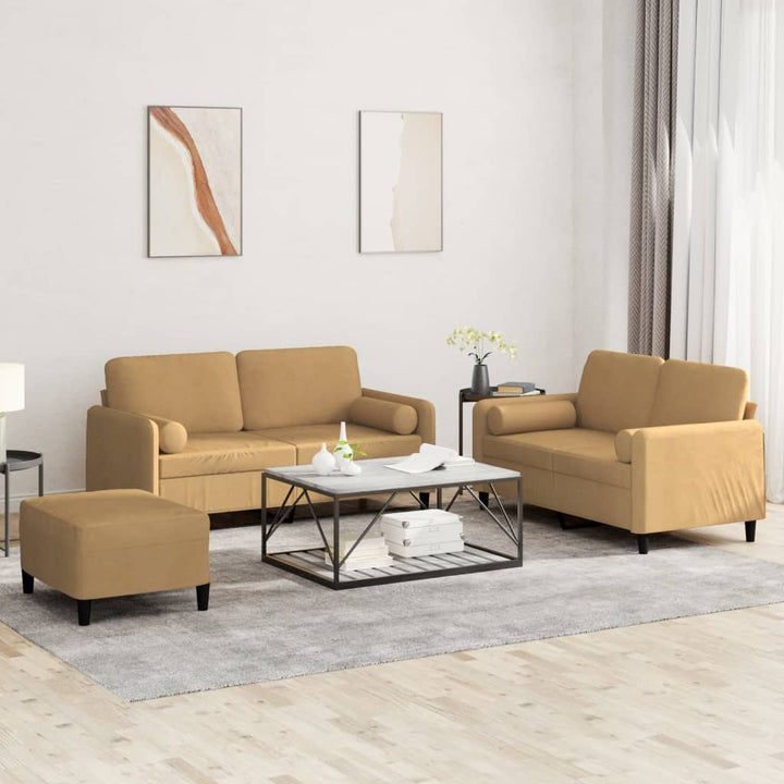 Set Canapea Cu Perne, 2 Piese, , Catifea