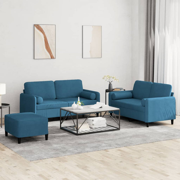 Set Canapea Cu Perne, 2 Piese, , Catifea