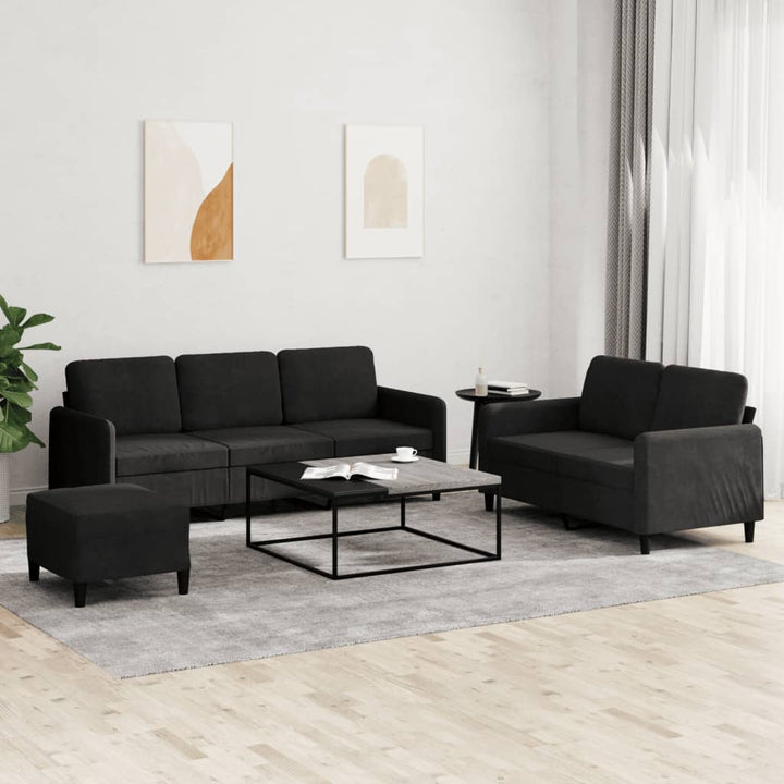 Set De Canapea, 3 Piese, Roșu Vin, Catifea