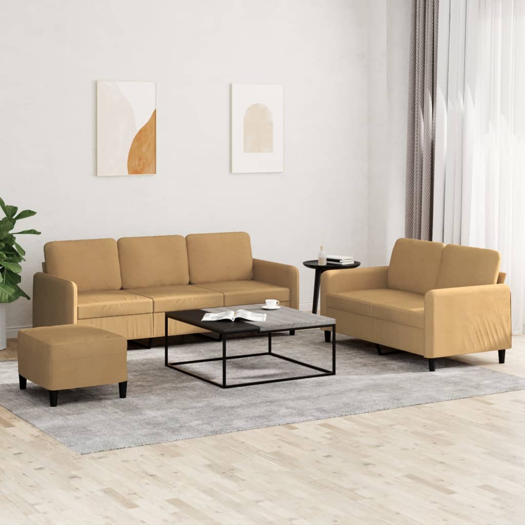 Set De Canapea, 3 Piese, Roșu Vin, Catifea