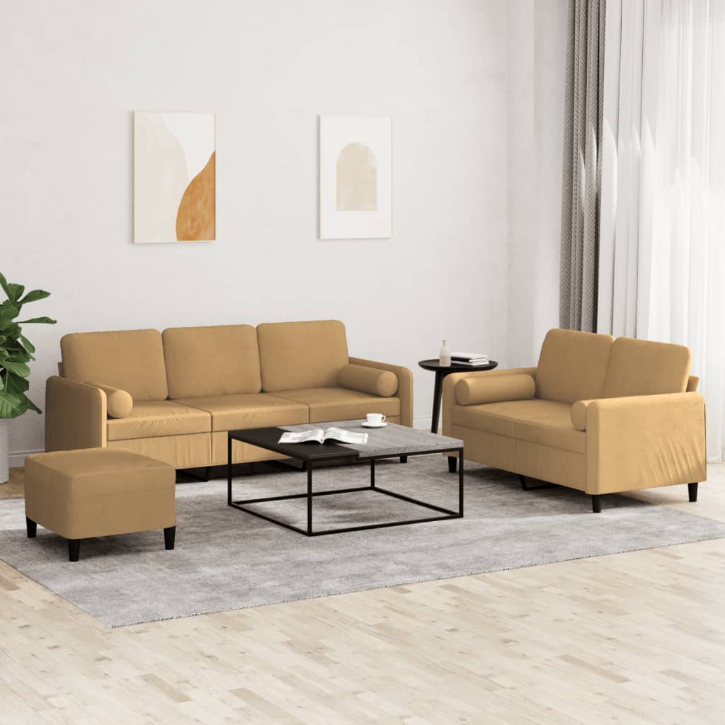 Set De Canapea, 3 Piese, Roșu Vin, Catifea