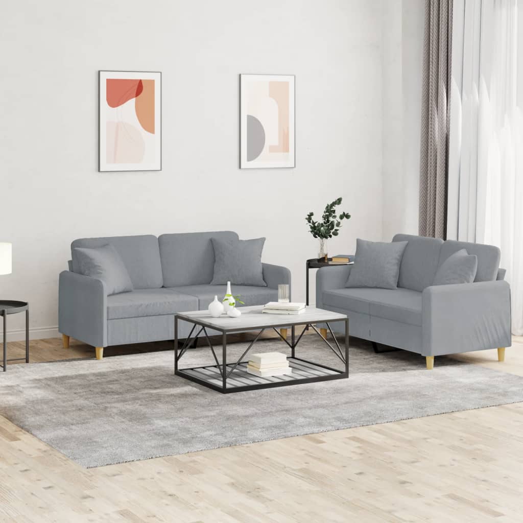 Set De Canapele Cu Perne, 2 Piese, , Textil
