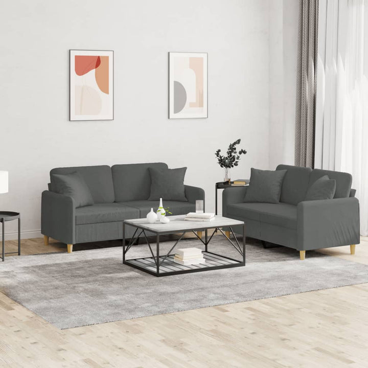 Set De Canapele Cu Perne, 2 Piese, , Textil